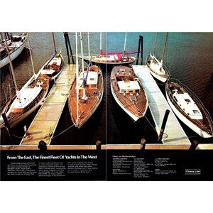1971 Cheoy Lee Shipyard Hong Kong 2pg Vintage Print Ad Teak Decking 70s Wall Art